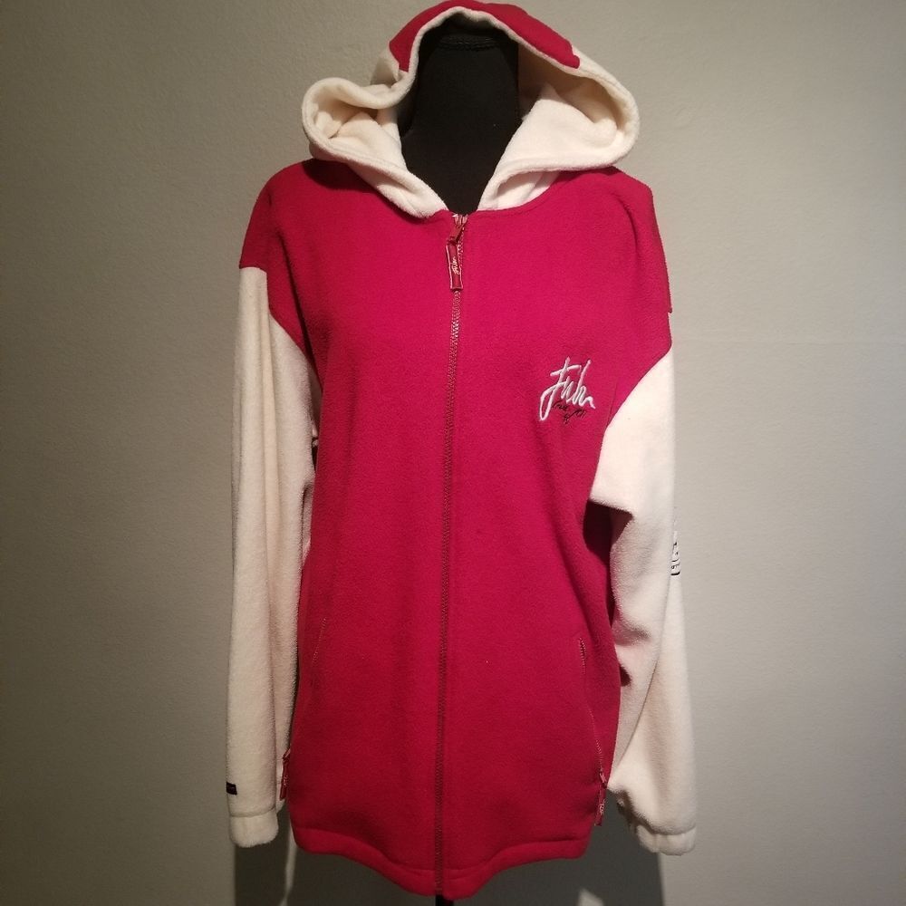 VINTAGE FUBU CIRCA FLEECE JACKET WITH HOODIE  XL 20. (SHD)